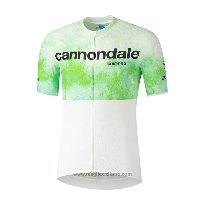 2021 Abbigliamento Ciclismo Cannondale Bianco Verde Manica Corta e Salopette